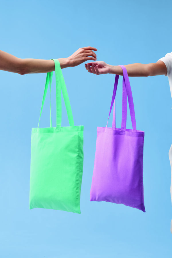 Cotton shopper long handle tote bag- RL100 - Image 5