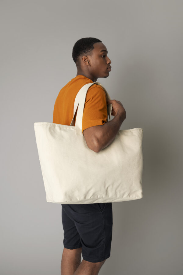 Oversized heavy duty canvas tote bag- WM606 - Image 2