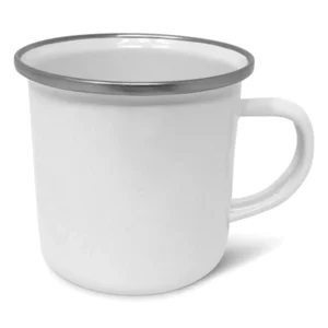 Enamel Cup with Stainless Silver Rim 12oz- XP5025