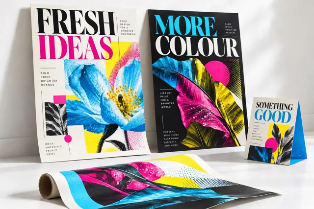 Vibrant poster and retail print mockups